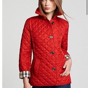 Burberry Red Quilted Puffer Jacket